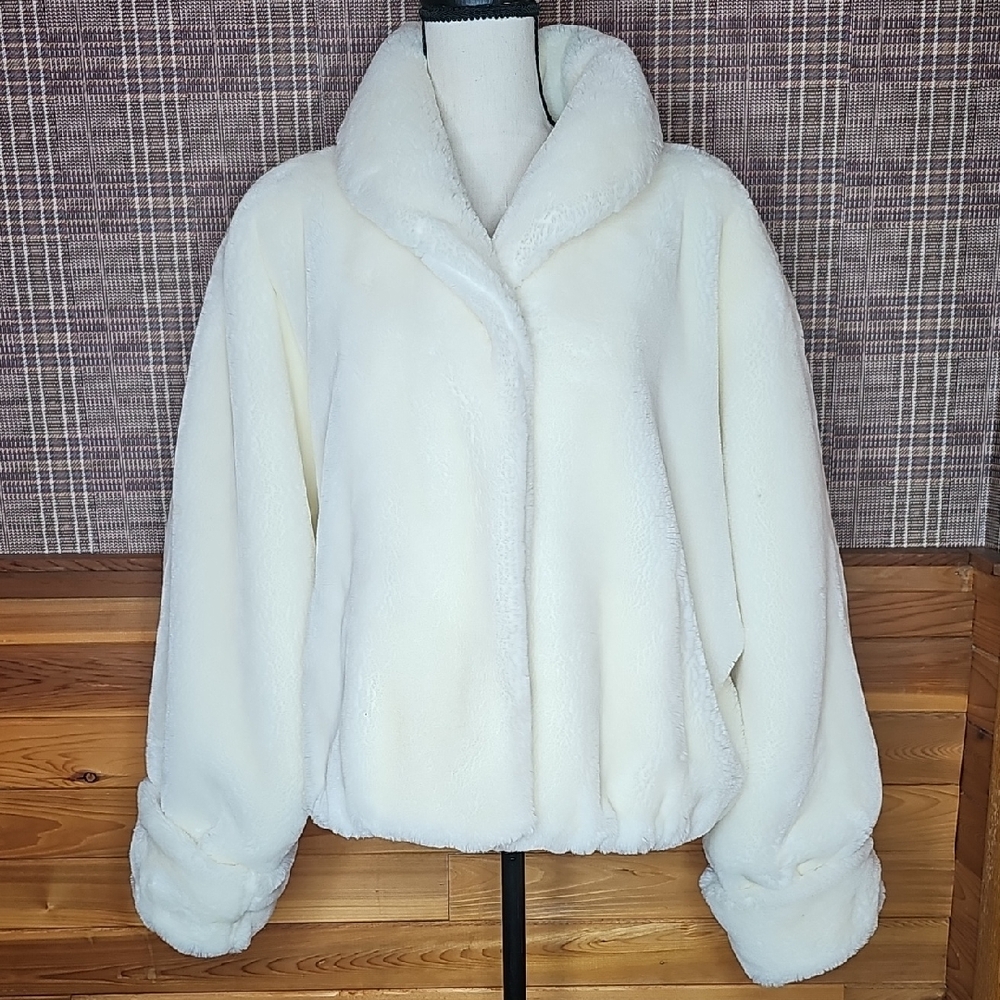 Elegant Cream Teddy Jacket for Women